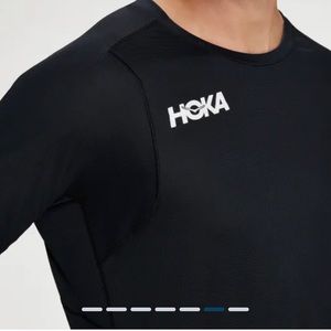 NWT Hoka one one M Glide 3/4 sleeve mens shirt, black. Size L